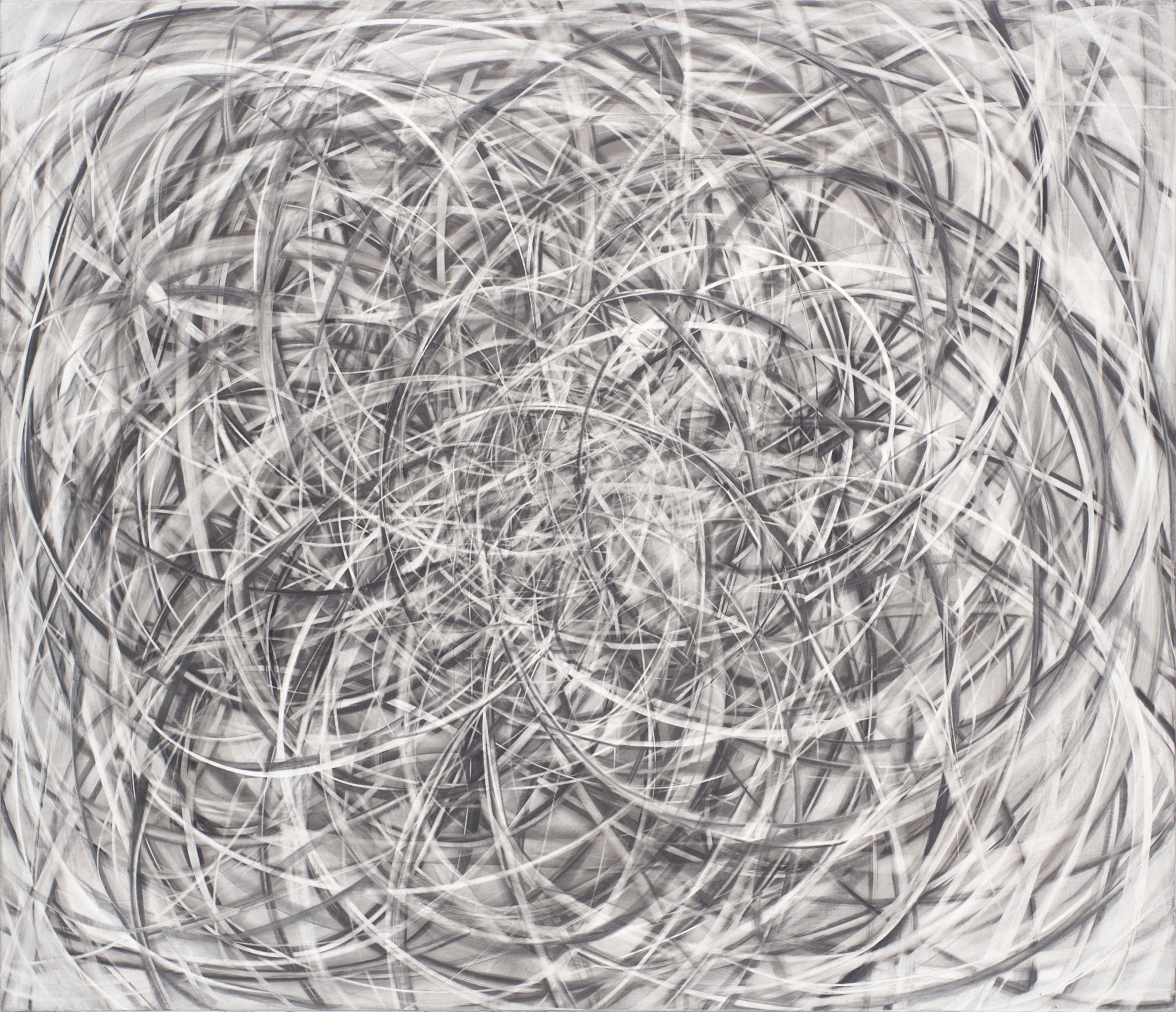 Mill, 34 x 40 inches oil, alkyd and graphite on linen, 2015