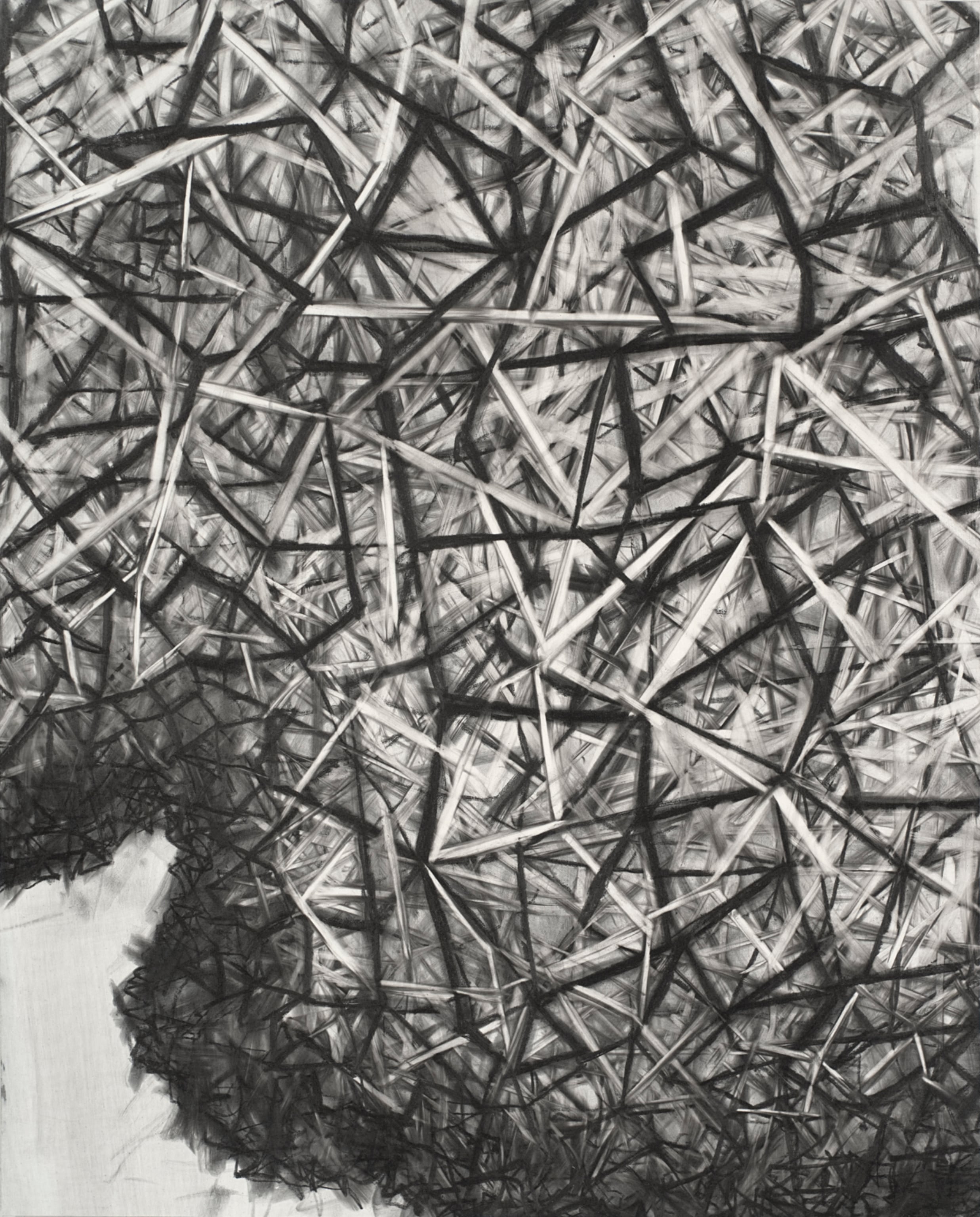 Mercer, 16 x 13 inches, oil, alkyd and graphite on paper, 2015